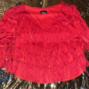 Red Fringe Blouse